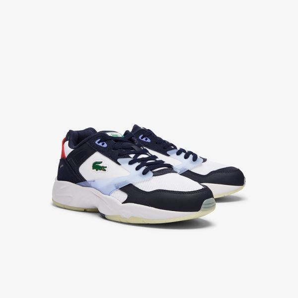 Lacoste Storm 96 Lo Textile and Leather Sneakers Pánské - Tenisky Tmavě Blankyt | CZ-MpQl7Z